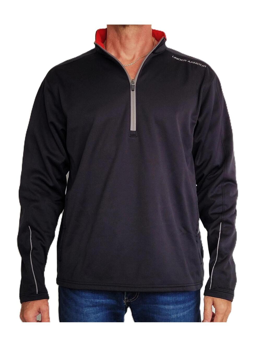 Under Armour Men’s Large Black 1/4 Zip Pullover Sweatshirt Jacket Athletic Storm